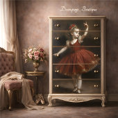 Young Vintage Ballerina in Red Tutu Decoupage 薄葉紙