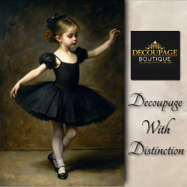 Young Vintage ballet dancer in Black Decoupage 薄葉紙