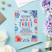 Young Wildと3月4日7月3日の誕生日パーティー アクリル招待状 (インサイチュ (ウェディング))