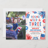 Young Wildと3月4日7月3日の誕生日パーティー 招待状 (正面)