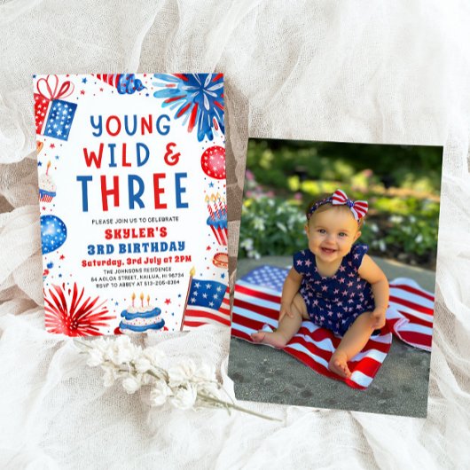 Young Wildと3月4日7月3日の誕生日パーティー 招待状