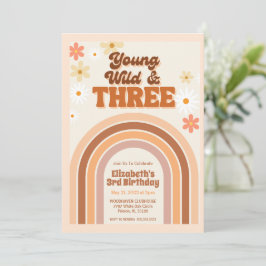 Young WildとTHREEレトロ誕生日の招待状 招待状
