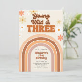 Young WildとTHREEレトロ誕生日の招待状 招待状 (スタンド正面)