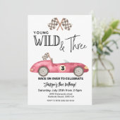 Young WildとTHREE Red Raceの車の3番目の誕生日 招待状 (スタンド正面)