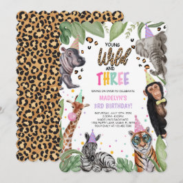 Young WildとTHREE Safariの3歳の誕生日 招待状