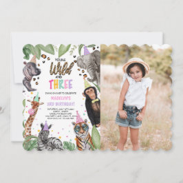 Young WildとTHREE Safariの3番目の誕生日フォト 招待状