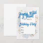 Young, Wild & 3 Birthday Party Invitations 招待状 (正面/裏面)