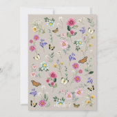 Young Wild & 3 Wildflower Butterfly誕生日写真 招待状 (裏面)