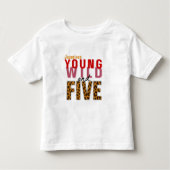 Young Wild and Five Leopard Birthday Toddler Tee トドラーTシャツ (正面)