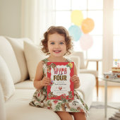 Young Wild and Four Tiger Floral Birthday 招待状