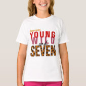 Young Wild and Seven Leopard Print Birthday Girl  Tシャツ (正面)