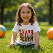 Young Wild and Seven Leopard Print Birthday Girl  Tシャツ