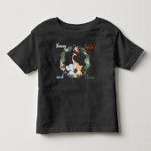 Young Wild and Three サファリ 誕生日 トドラーTシャツ (正面)