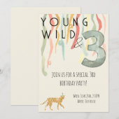 Young Wild and Three バースデーパーティー招待状 招待状 (正面/裏面)