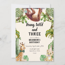 Young, wild and three 招待状