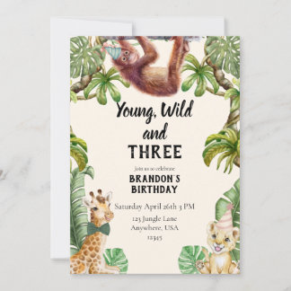 Young, wild and three 招待状