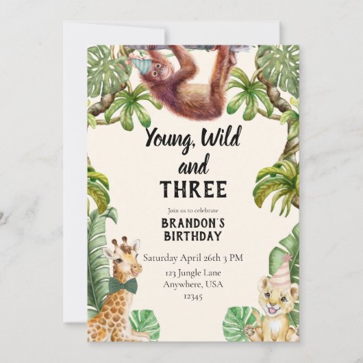 Young, wild and three 招待状 (正面)
