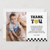 Young Wild and Three Boy誕生日フォト サンキューカード (正面)