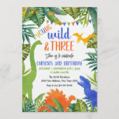 Young Wild and Three Dinosaur Birthday 招待状 (正面)