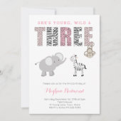 Young, Wild and THREE Girl Zooの3回目の誕生日パーティー 招待状 (正面)