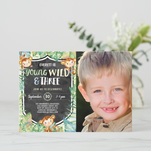 Young Wild and Three Jungle Birthday Party写真 招待状 (スタンド正面)