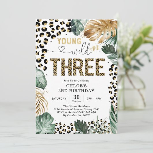 Young Wild and Three Leopard Boy 3rd Birthday 招待状 (スタンド正面)