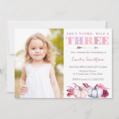 Young Wild and Three, Pumpkin 3歳の誕生日パーティー 招待状 (正面)