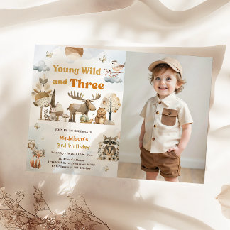 Young Wild and Three Woodland Animals第3写真 招待状