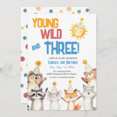 Young Wild and Three Zoo Animals 招待状 (正面/裏面)