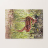 Young Wild Deer Fawn in a Meadow Art Puzzle ジグソーパズル (横)