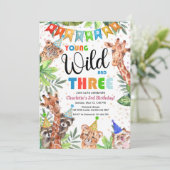 Young & Wild Jungle Safari Kids Birthday 招待状 (スタンド正面)