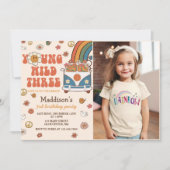 Young Wild Threeレトロレインボー3rdバースデーフォト 招待状 (正面)