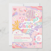 Young Wild & Three レインボーディスコサン3歳の誕生日 招待状 (正面)
