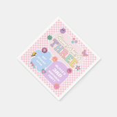 Young Wild & Three 名門私立校風の Patch 3rd Birthdayパーティー スタンダードカクテルナプキン (角)