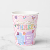Young Wild & Three 名門私立校風の Patch 3rd Birthdayパーティー 紙コップ (裏面)