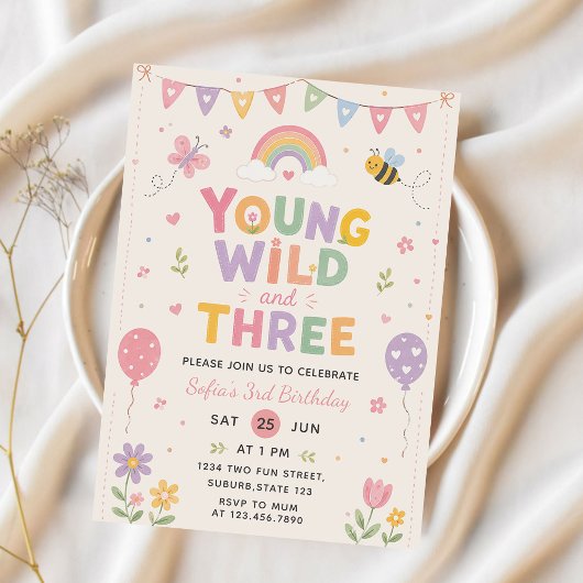Young+Wild+Three 誕生日招待状 招待状