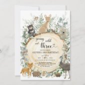Young Wild & Three Australian Animals 3rd Birthday 招待状 (正面)