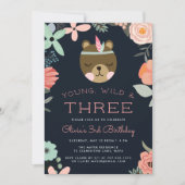 Young, Wild & Three Birthday Partyへの招待 招待状 (正面)