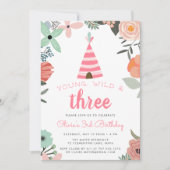 Young, Wild & Three Birthday Partyへの招待 招待状 (正面)