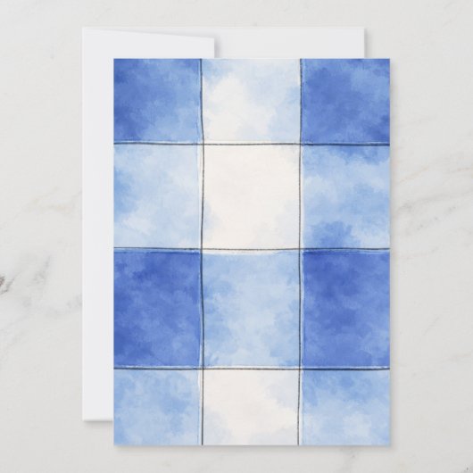 Young Wild & Three Blue Retro Boy 3rd Birthday 招待状 (裏面)