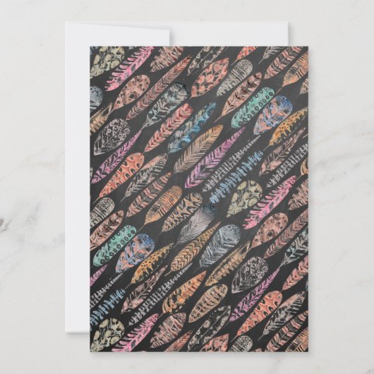 Young, Wild & Three Boho誕生日招待状 招待状 (裏面)