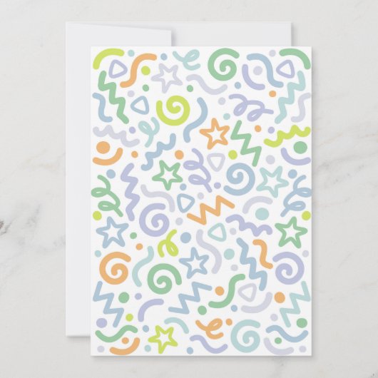 Young Wild & Three Confetti Balloon 3rd Birthday 招待状 (裏面)