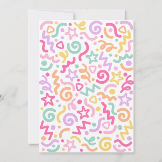 Young Wild & Three Confetti Balloon 3rd Birthday  招待状 (裏面)