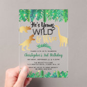 Young Wild & Three Dinosaur Boys 3rd Birthday アクリル招待状 (インサイチュ (ポータブル))