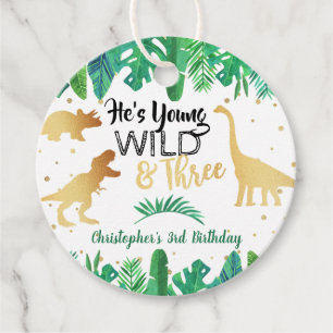 Young Wild & Three Dinosaur Boys 3rd Birthday フェイバータグ