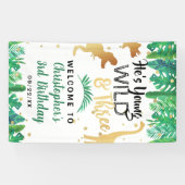 Young Wild & Three Dinosaur Boys 3rd Birthday 横断幕 (横)