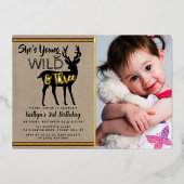 Young Wild & Three Girls写真第3期実在 箔招待状 (正面)