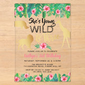 Young Wild & Three Girls 3歳の誕生日 アクリル招待状 (正面)