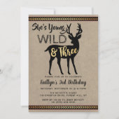 Young Wild & Three Girls 3rd誕生日招待状 招待状 (正面)
