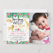 Young Wild & Three Girls 3rd誕生日招待状 招待状 (正面)